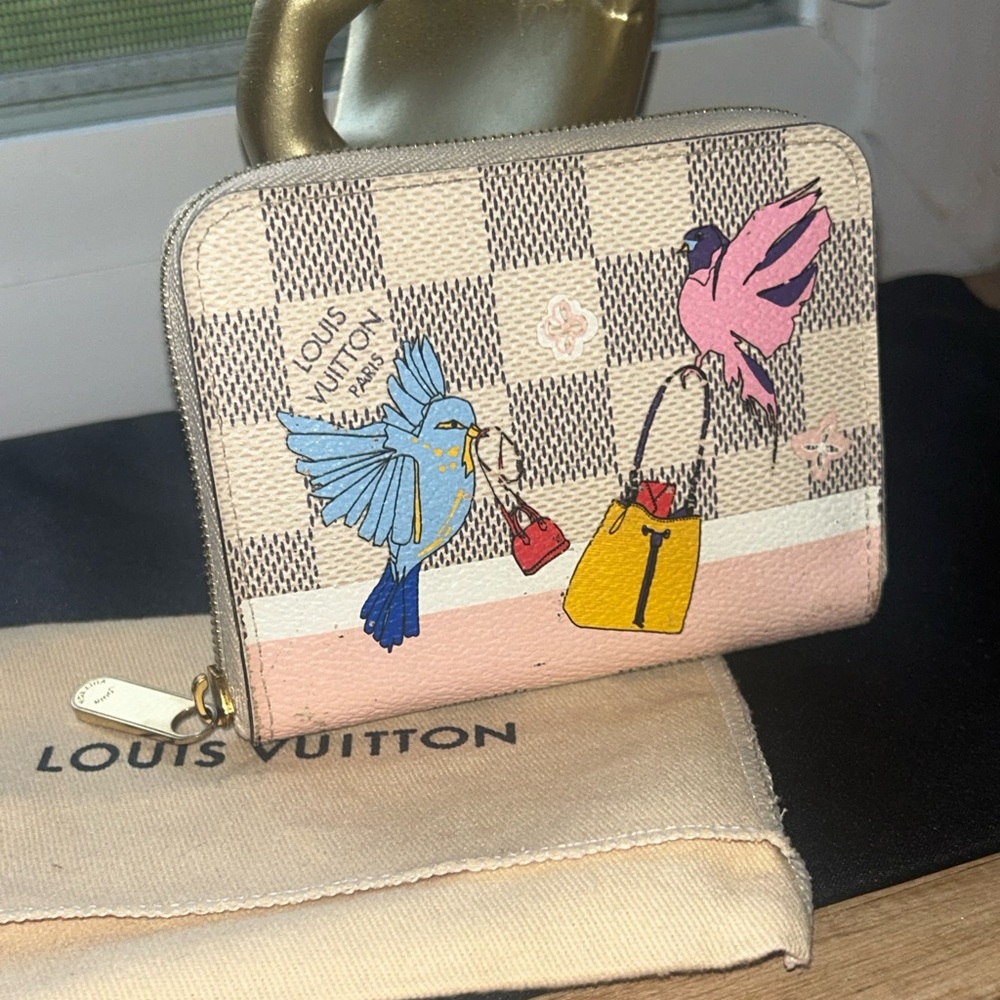 💯 Louis Vuitton Damier Azur 2018 Christmas Animation Zippy Coin Purse